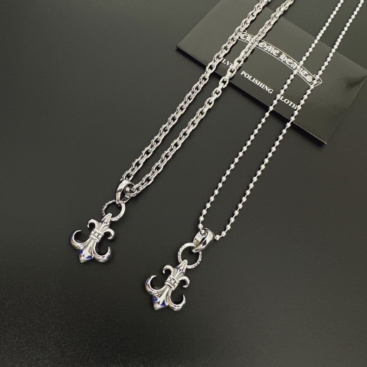 Chrome Hearts Silver Fleur-de-lis Pendant Necklace